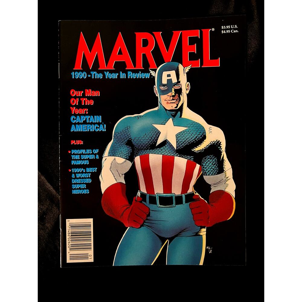 VINTAGE RARE 1990 Marvel "THE YEAR IN REVIEW" magazine - NM/M - never opened